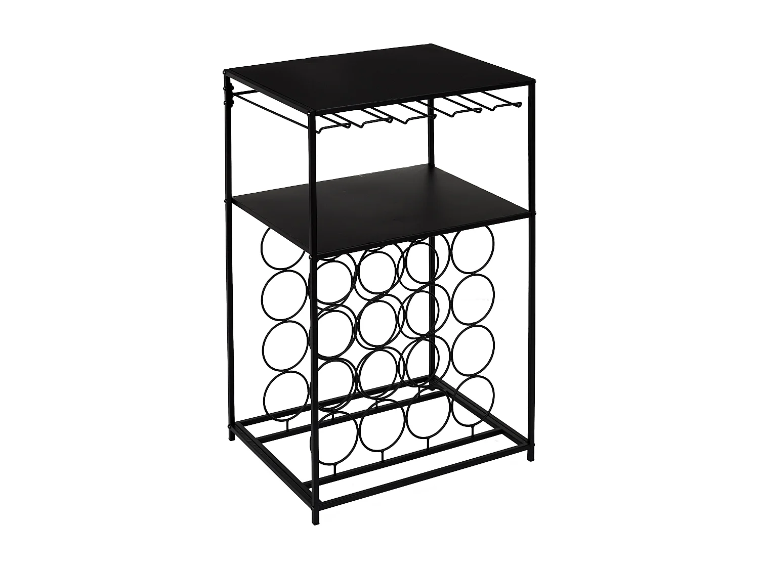 Desserte Metal Porte Bouteille Noir