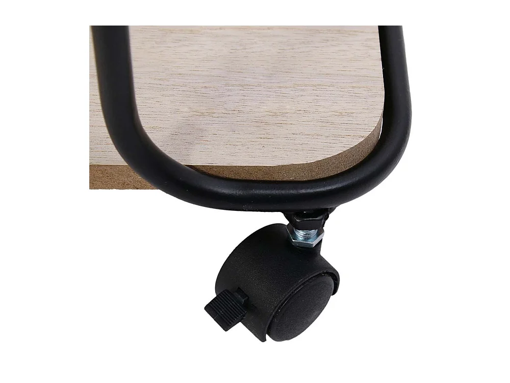 Desserte Indus 3 Niveaux Bois 62x30x83.5cm Beige, Noir