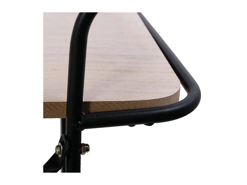 Desserte Indus 3 Niveaux Bois 62x30x83.5cm Beige, Noir