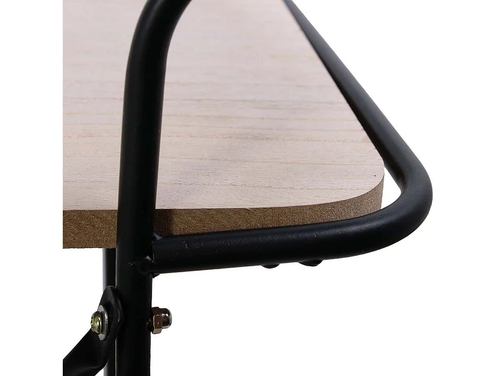 Desserte Indus 3 Niveaux Bois 62x30x83.5cm Beige, Noir