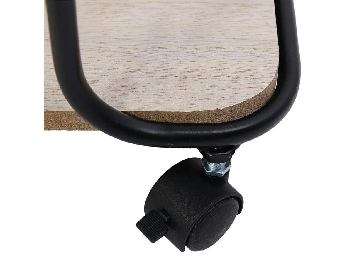 Desserte Indus 3 Niveaux Bois 62x30x83.5cm Beige, Noir