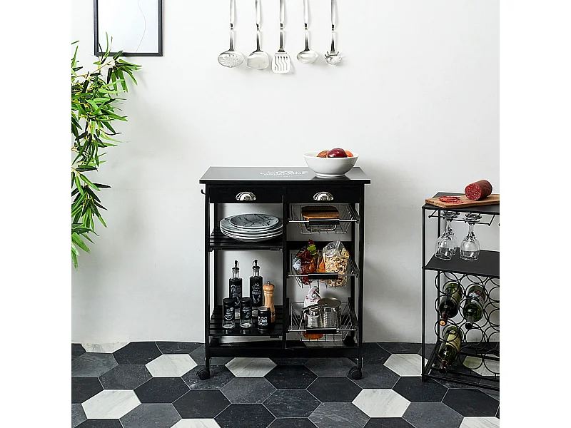 Desserte A Roulettes Bistrot Noir