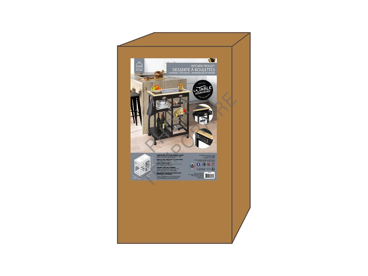 Desserte A Roulettes Bistrot Noir