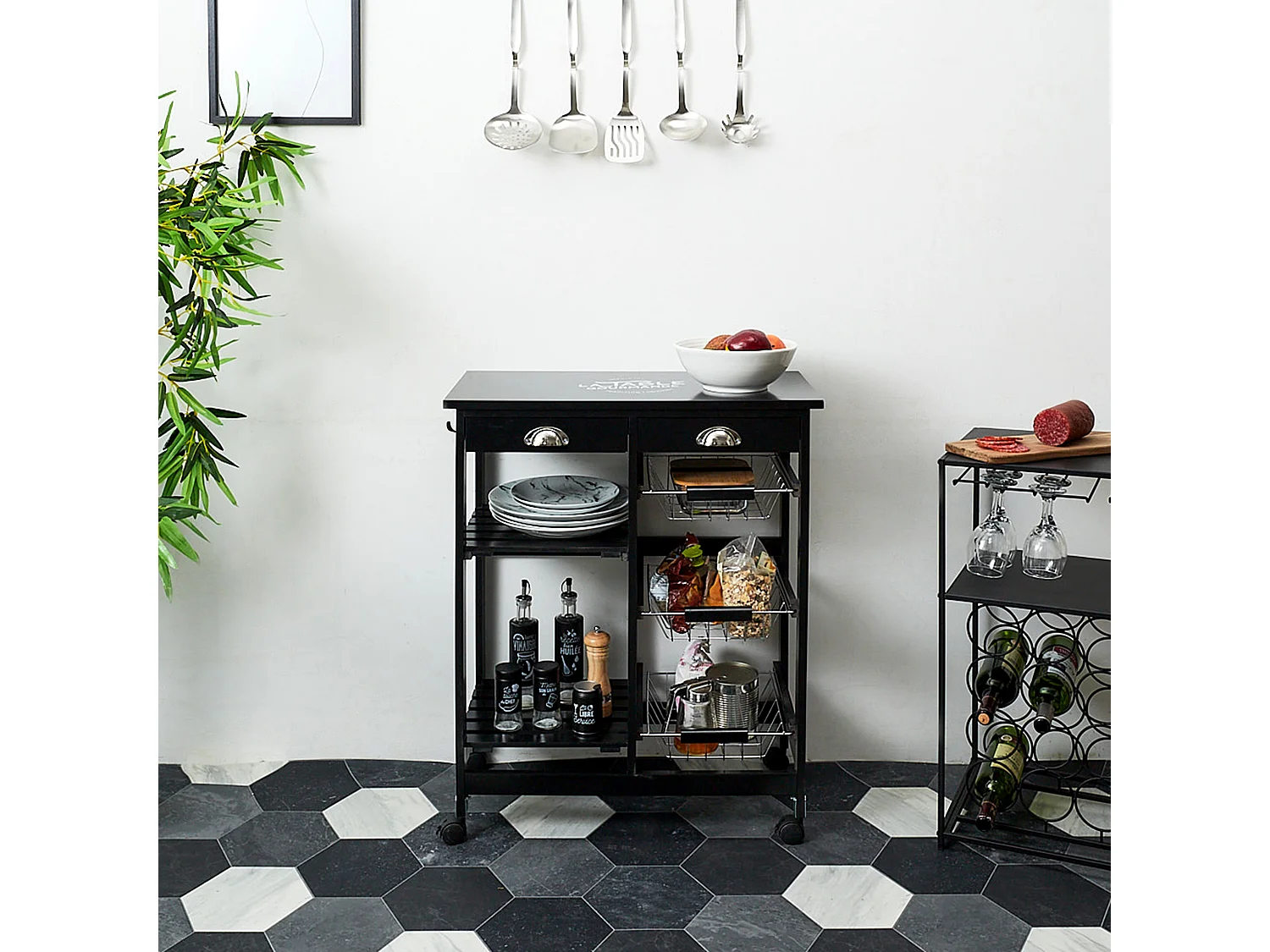 Desserte A Roulettes Bistrot Noir