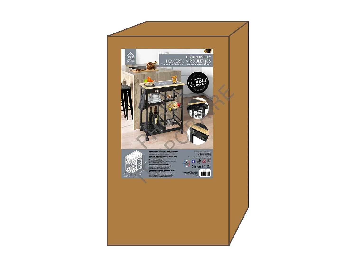 Desserte A Roulettes Bistrot Noir