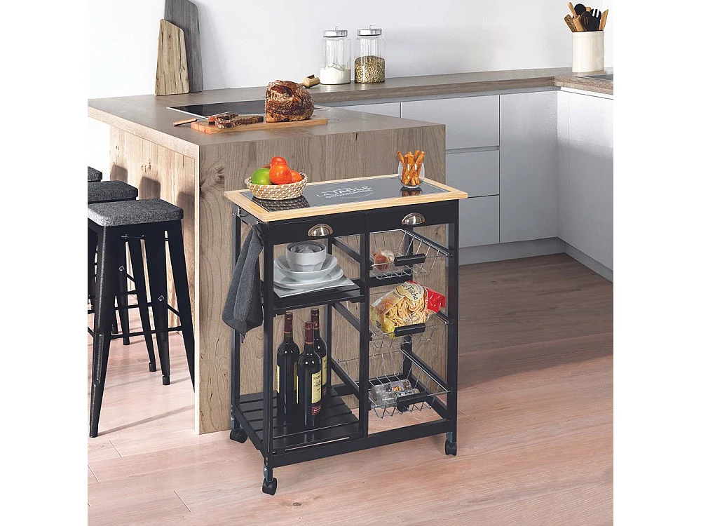 Desserte A Roulettes Bistrot Noir