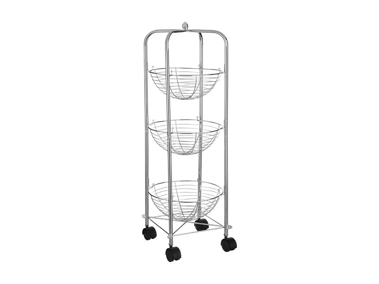 Rangement de Cuisine "3 Paniers" 80cm Gris