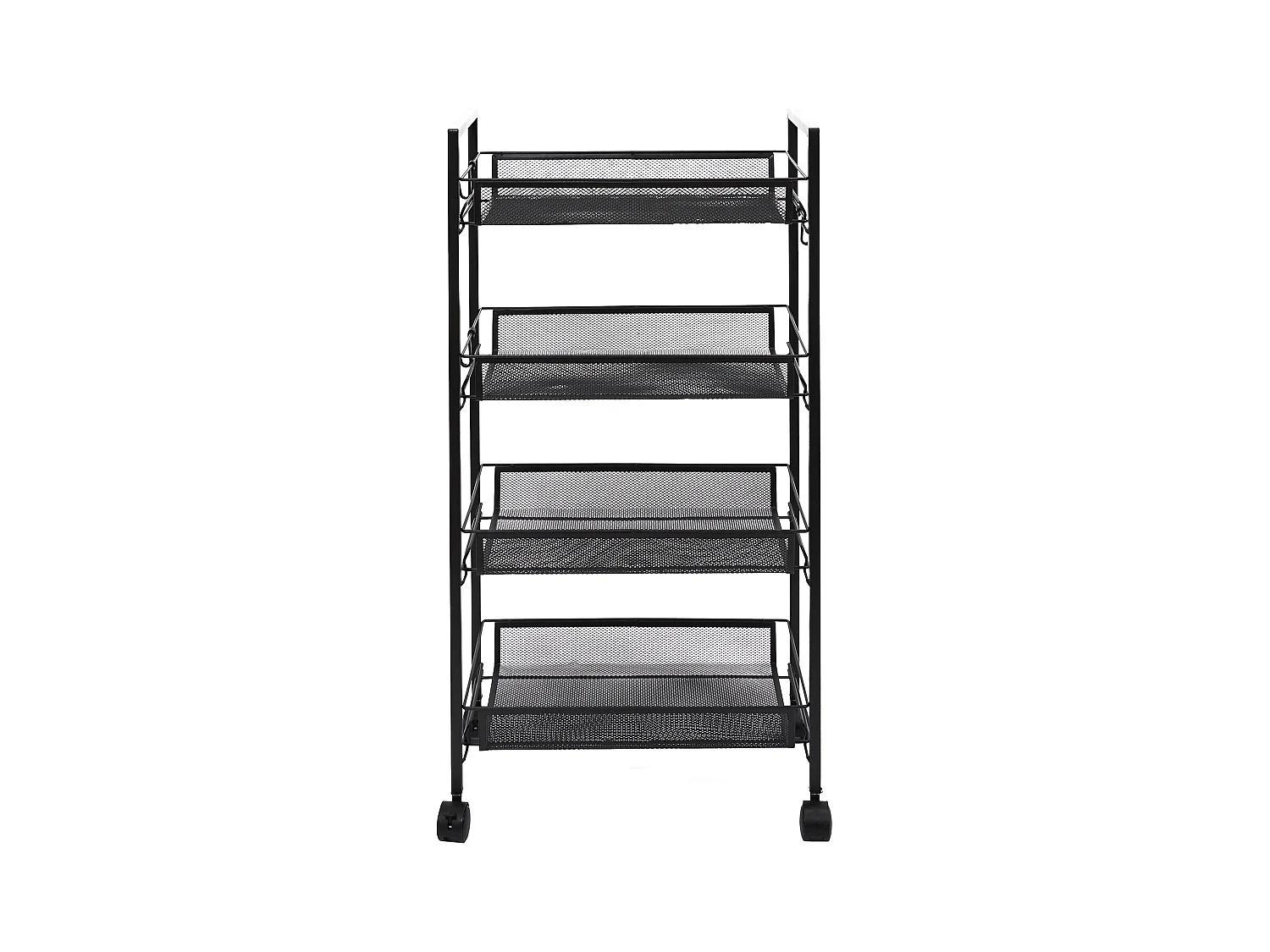 Desserte Avec Roulettes 4 Niveaux Noir