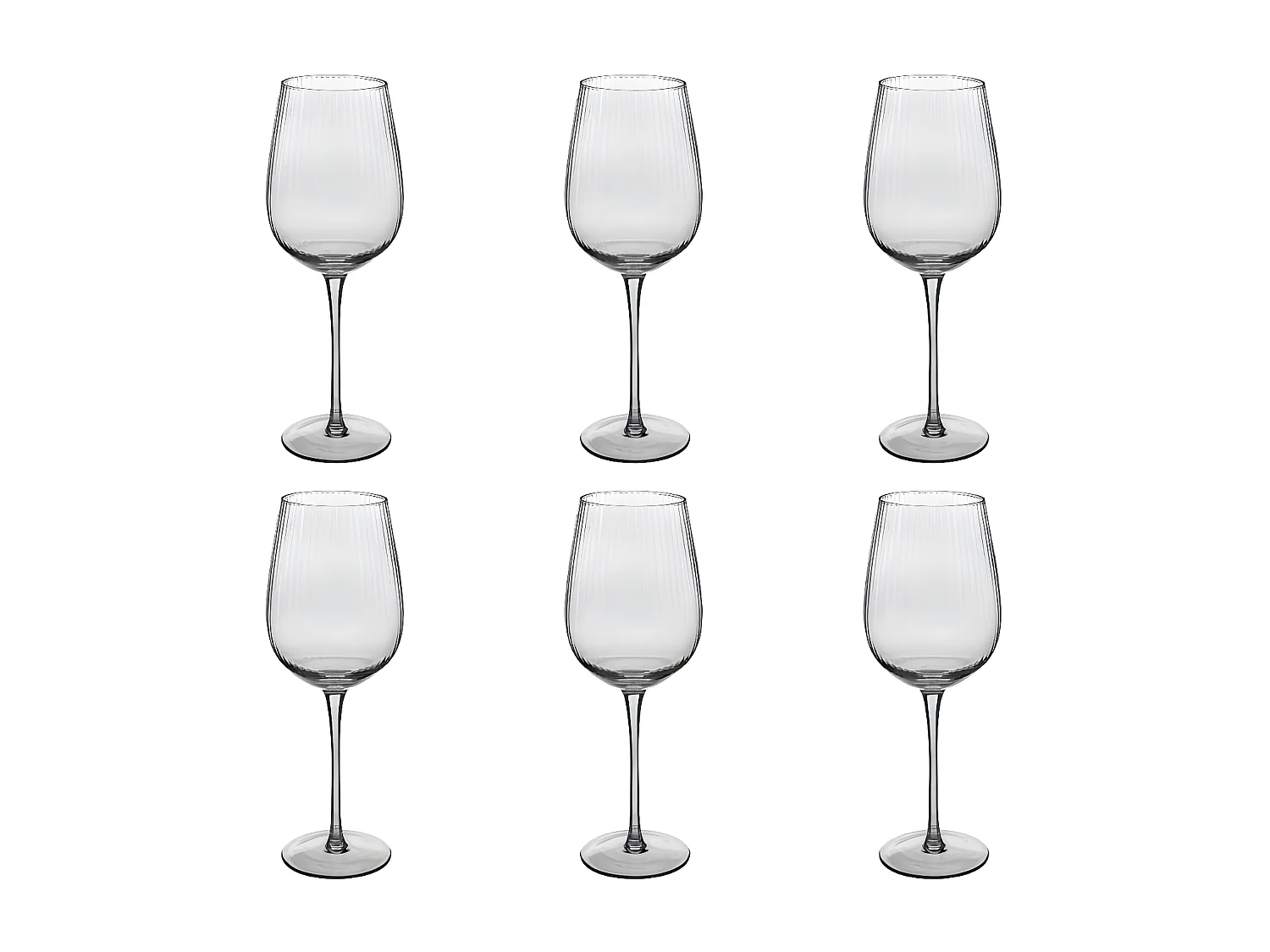Lot de 6 Verres à Vin "Midnight Garden" 38cl Transparent