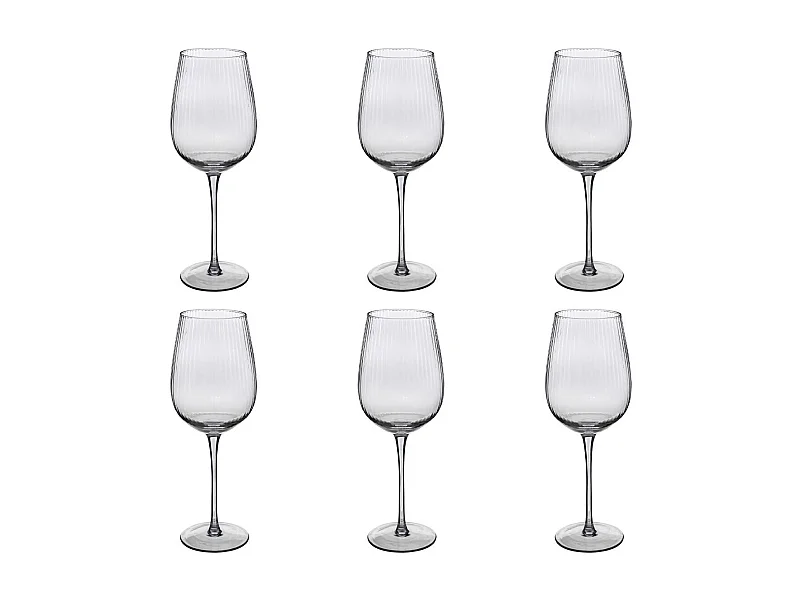 Lot de 6 Verres à Vin "Midnight Garden" 38cl Transparent
