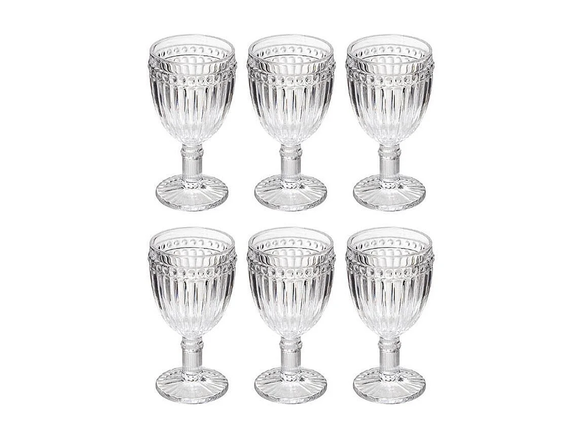 Lot de 6 Verres à Vin "Mona" 25cl Transparent