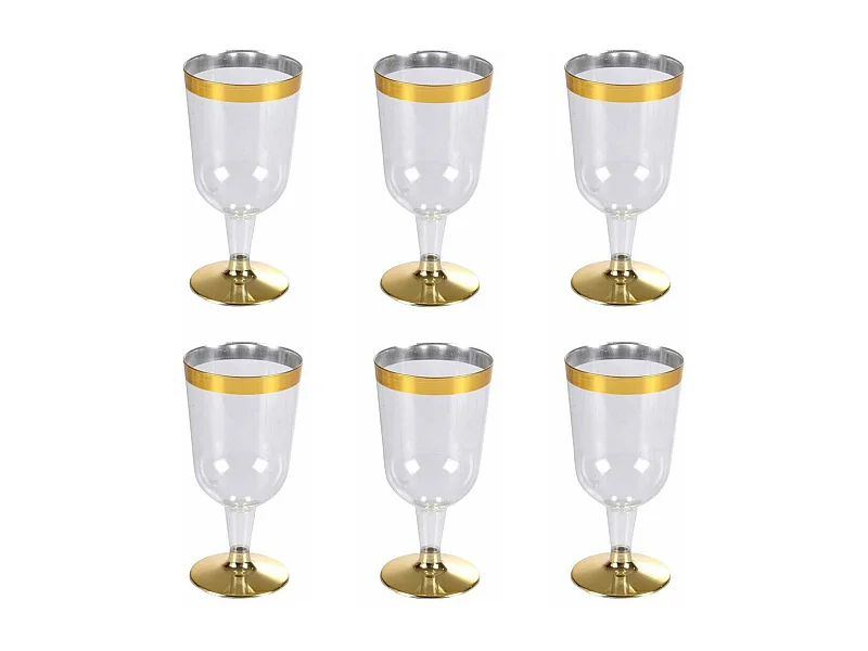 Lot de 6 Verres à Vin "Liseré" 18cl Or