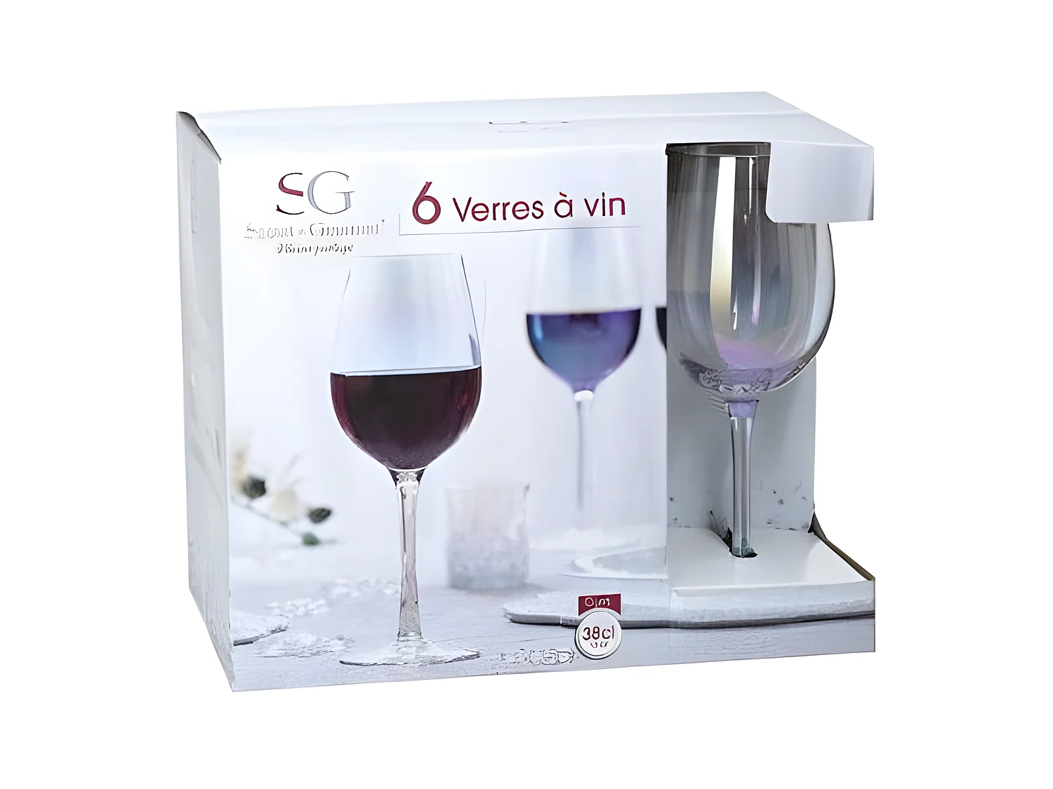 Lot de 6 Verres à Vin "Fantasy" 38cl Transparent