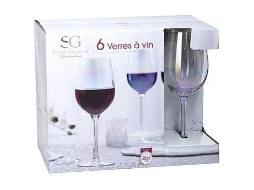 Lot de 6 Verres à Vin "Fantasy" 38cl Transparent