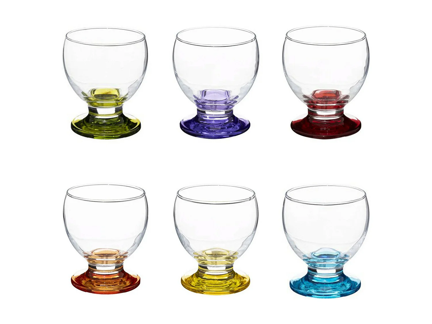 Lot de 6 Verres à Vin "Tino" 28cl Multicolore