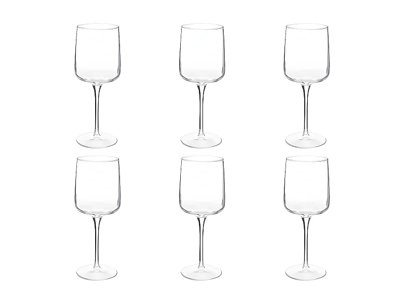 Lot de 6 Verres à Vin "Flora" 34cl Transparent