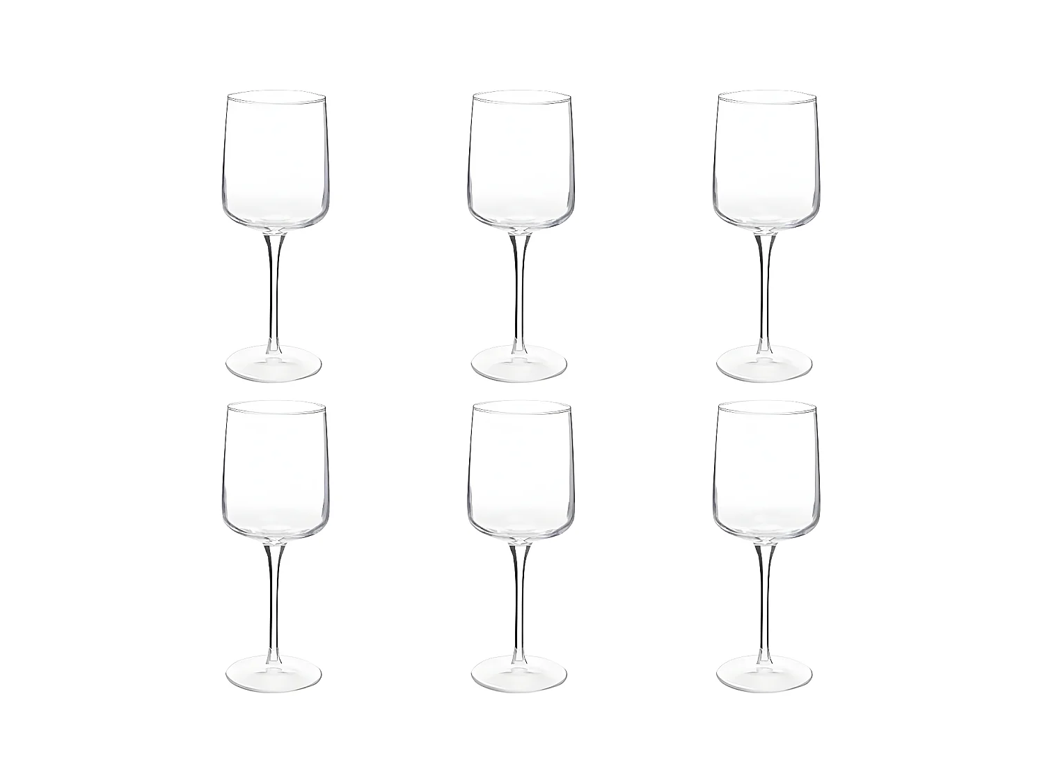 Lot de 6 Verres à Vin "Flora" 34cl Transparent