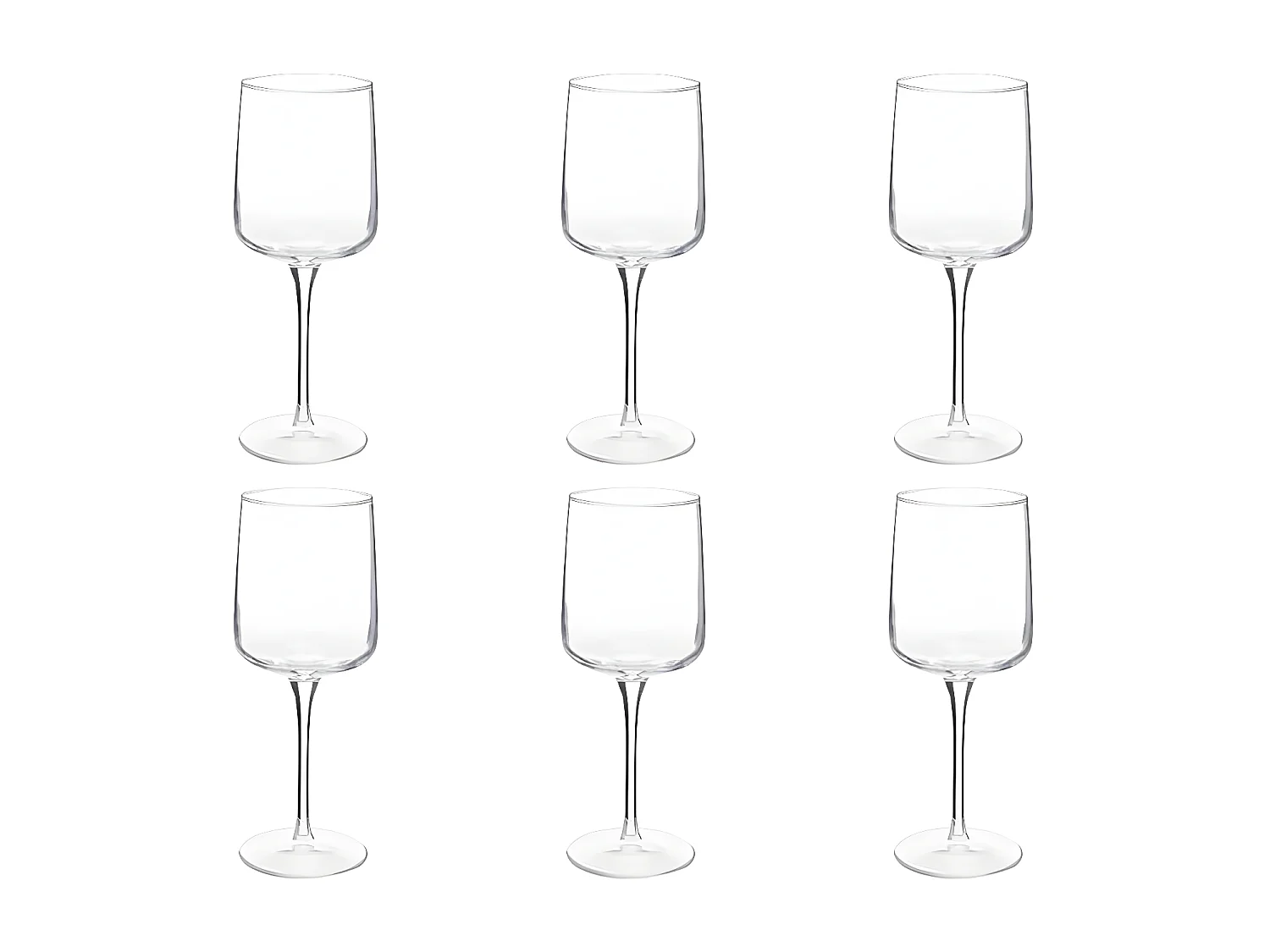 Lot de 6 Verres à Vin "Flora" 34cl Transparent