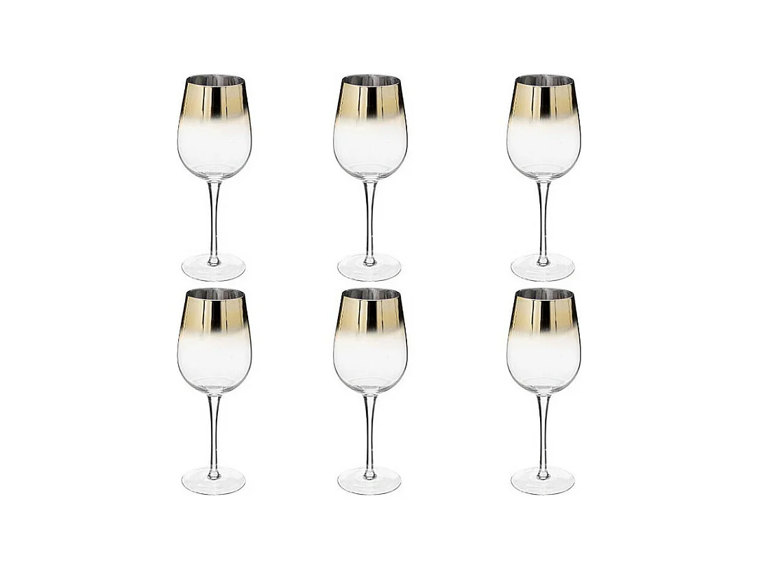 Lot de 6 Verres à Vin "Arya" 38cl Or
