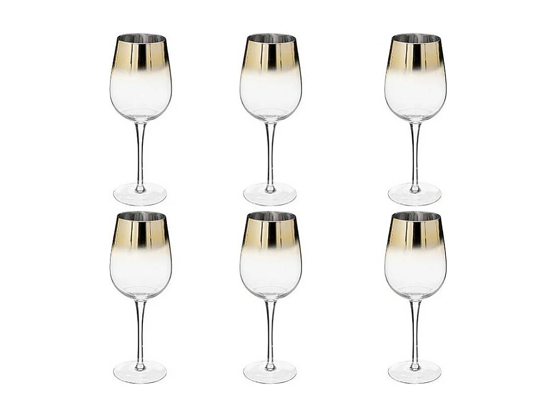 Lot de 6 Verres à Vin "Arya" 38cl Or