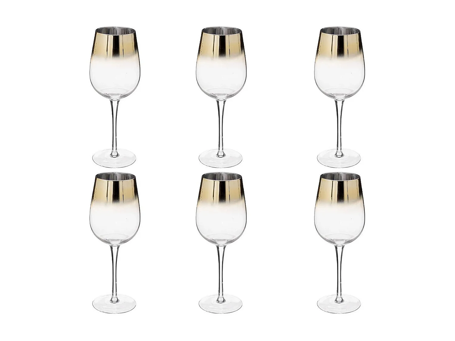 Lot de 6 Verres à Vin "Arya" 38cl Or