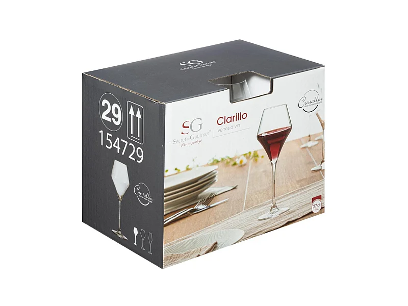 Lot de 6 Verres à Vin "Clarillo" 27cl Transparent