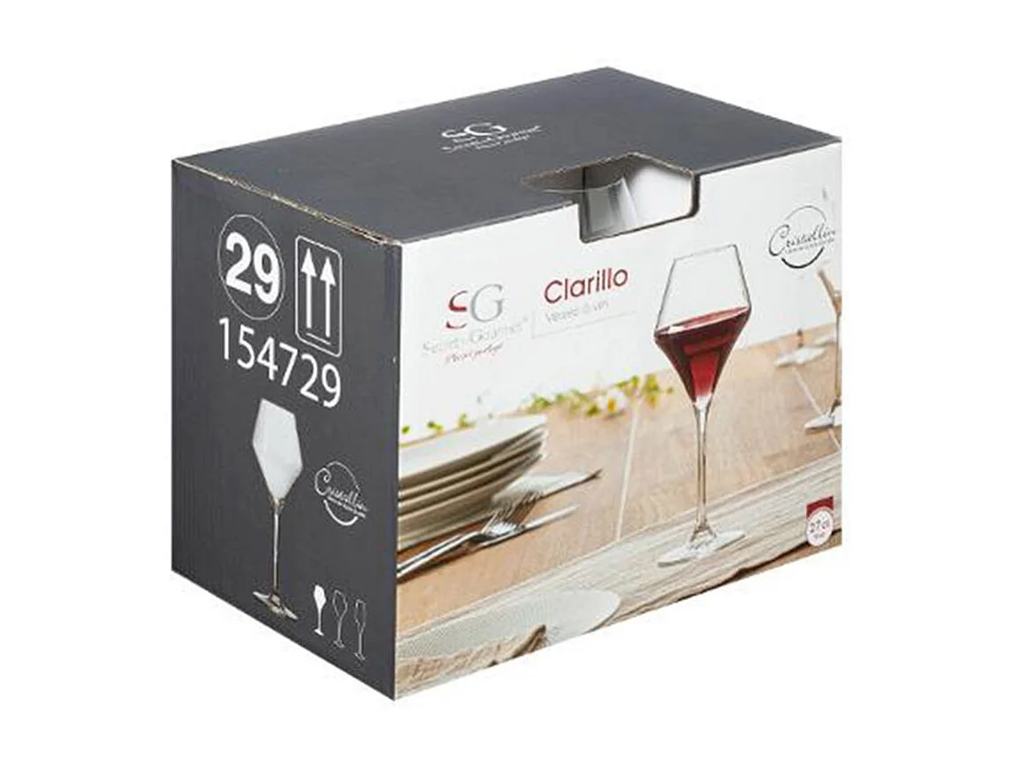 Lot de 6 Verres à Vin "Clarillo" 27cl Transparent