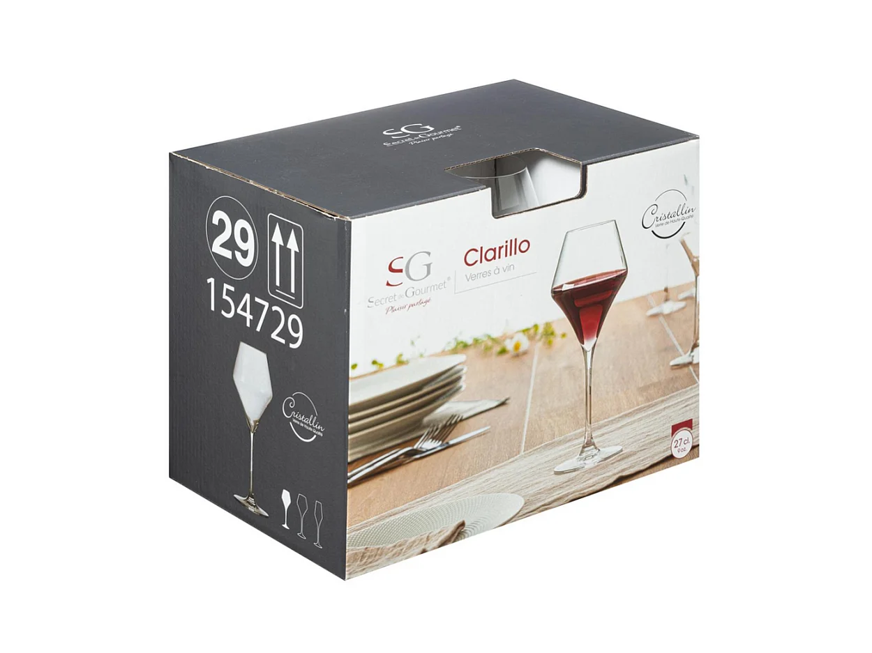 Lot de 6 Verres à Vin "Clarillo" 27cl Transparent