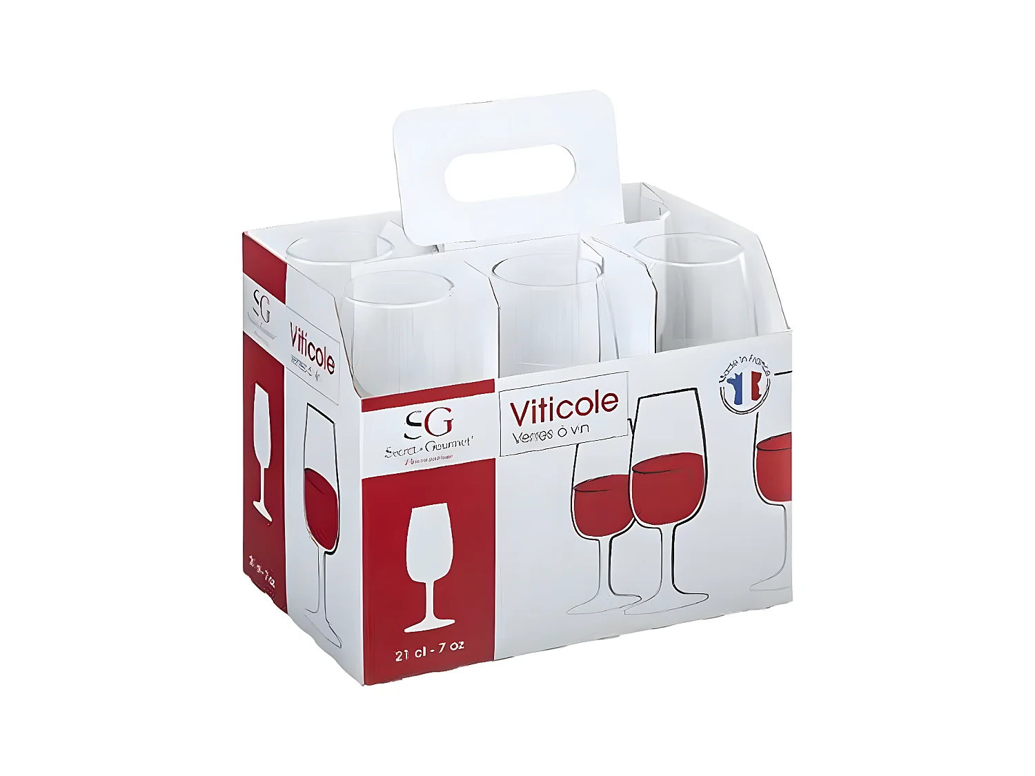 Lot de 6 Verres à Vin "Viticole" 21cl Transparent