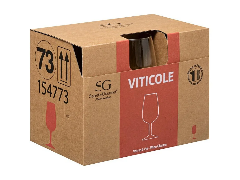 Lot de 6 Verres à Vin "Viticole" 21cl Transparent