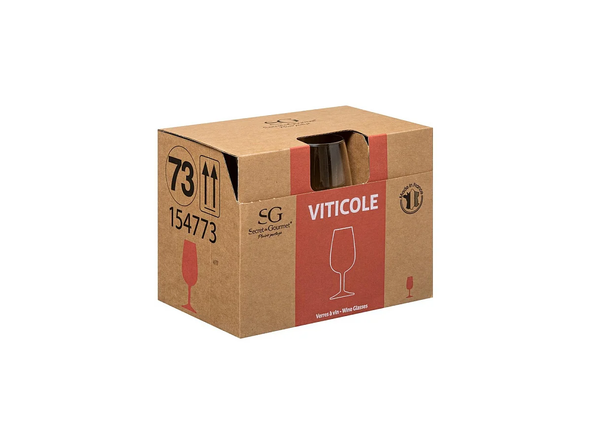 Lot de 6 Verres à Vin "Viticole" 21cl Transparent