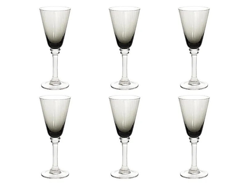 Lot de 6 Verres à Vin "Marc" 28cl Gris