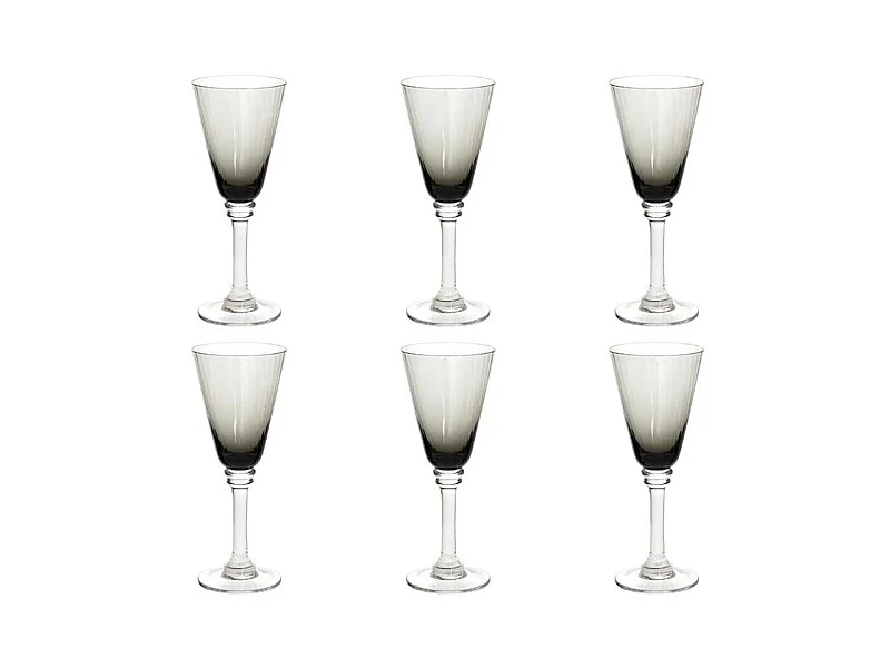 Lot de 6 Verres à Vin "Marc" 28cl Gris