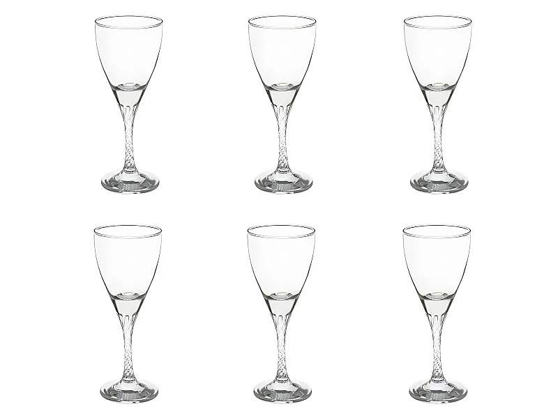 Lot de 6 Verres à Vin "Twist" 18cl Transparent