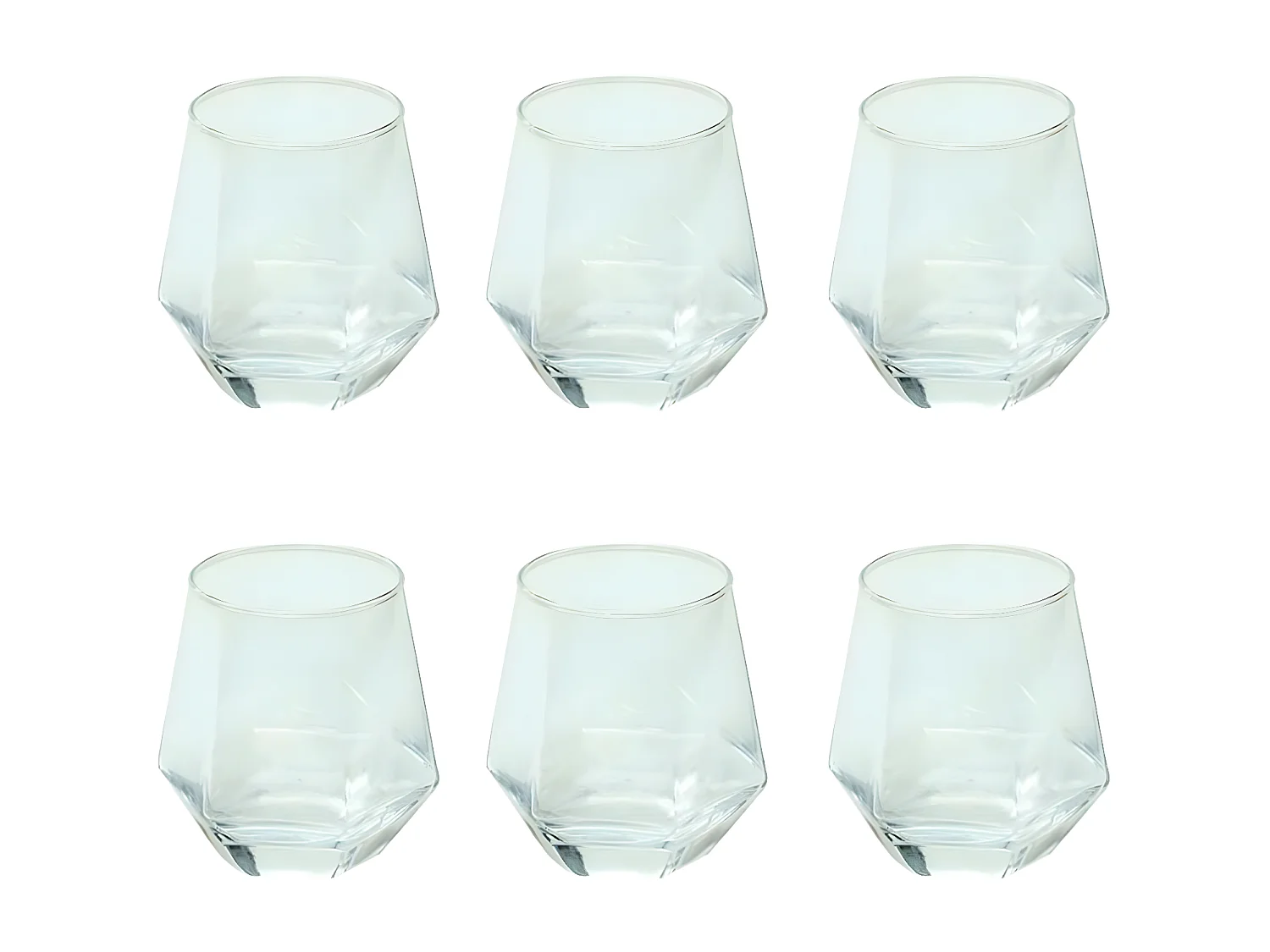 Lot de 6 Verres à Eau "Diamant" 30cl Transparent
