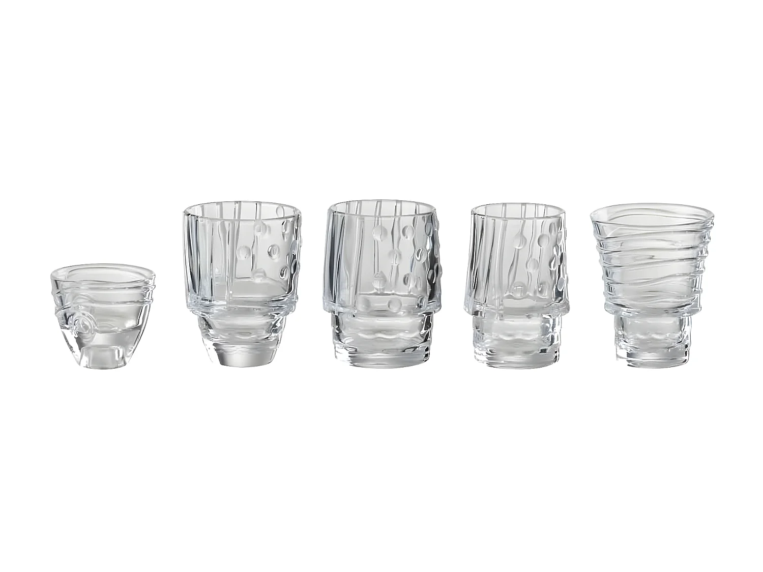 Lot de 4 Verres Design "Poisson" 36cm Transparent