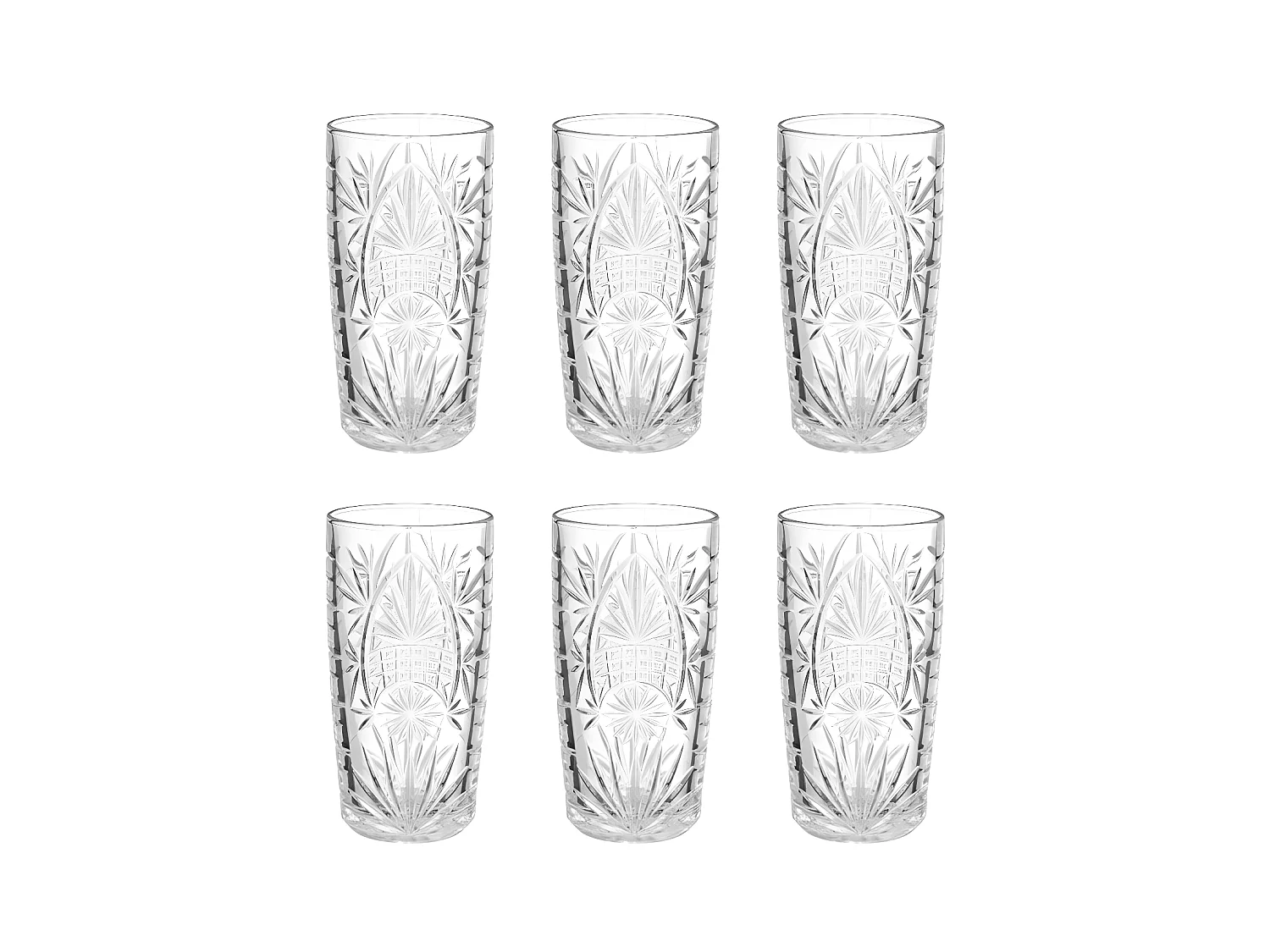 Lot de 6 Gobelets Hauts "Ayla" 35cl Transparent