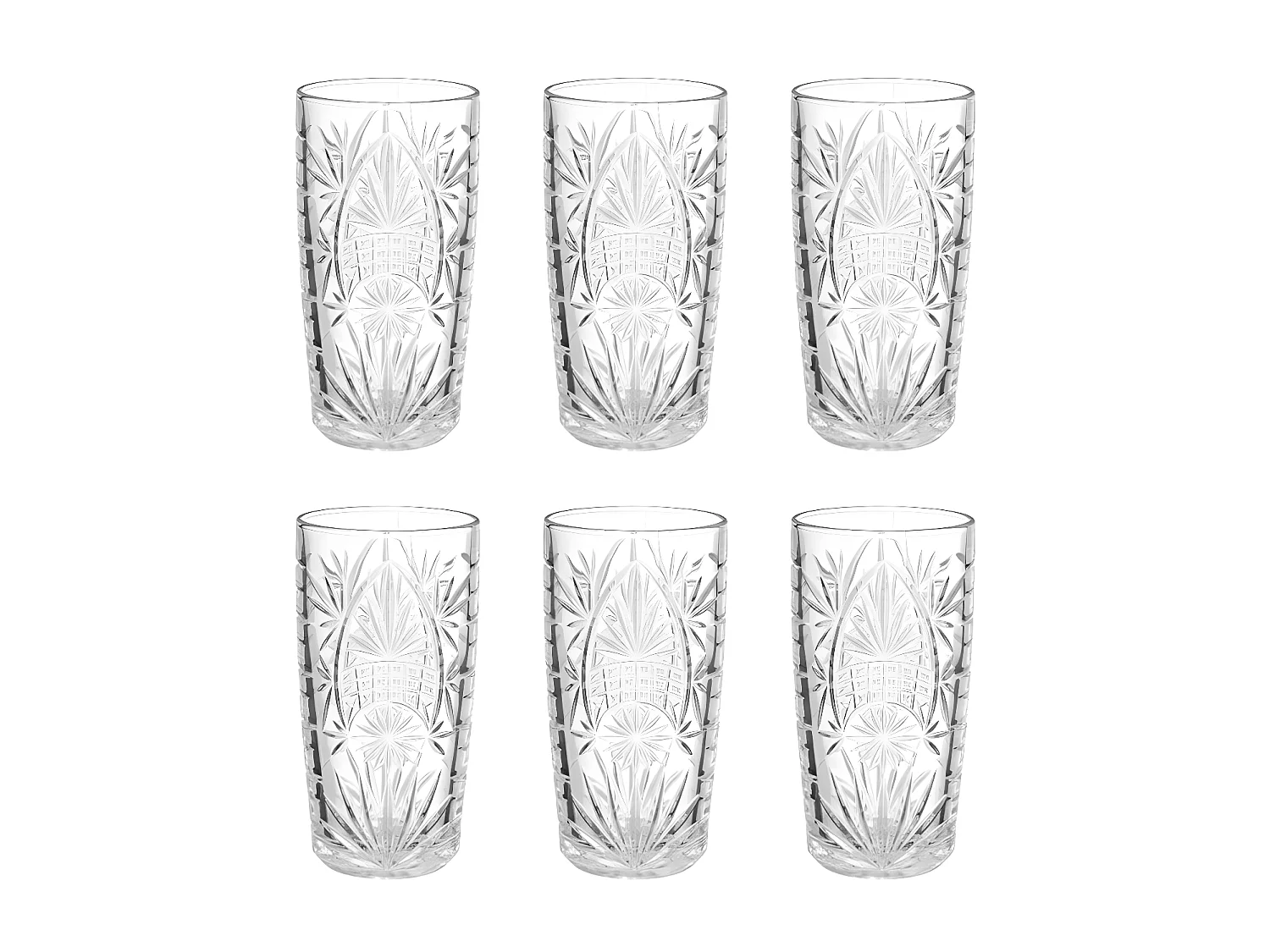 Lot de 6 Gobelets Hauts "Ayla" 35cl Transparent