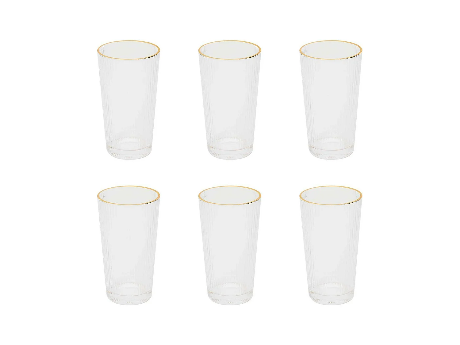Lot de 6 Verres Design "Liseré" 40cl Transparent