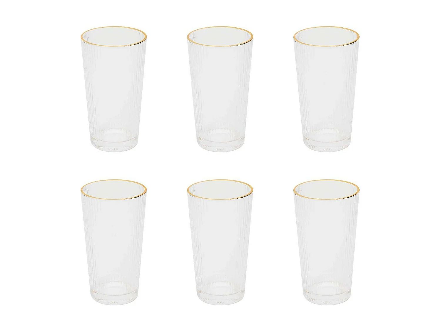 Lot de 6 Verres Design "Liseré" 40cl Transparent