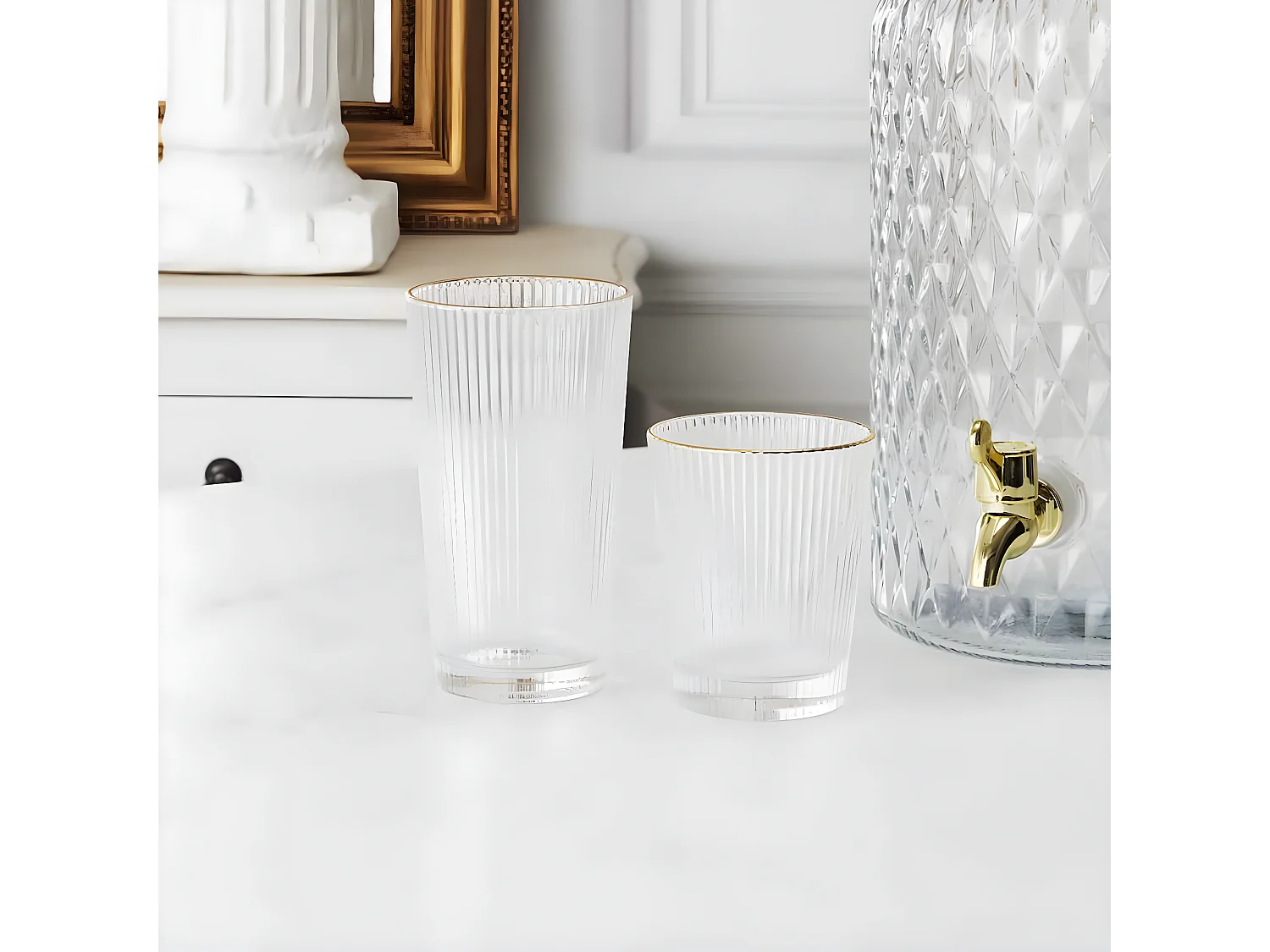 Lot de 6 Verres Design "Liseré" 40cl Transparent