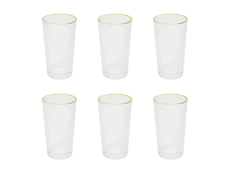Lot de 6 Verres Design "Liseré" 40cl Transparent