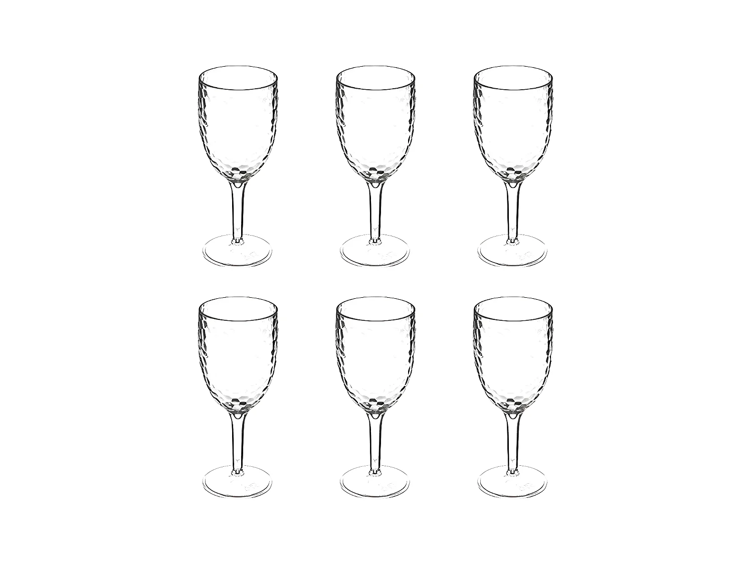 Lot de 6 Verres à Pied "Estiva" 35cl Transparent