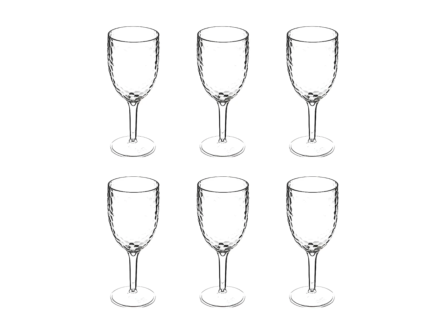 Lot de 6 Verres à Pied "Estiva" 35cl Transparent