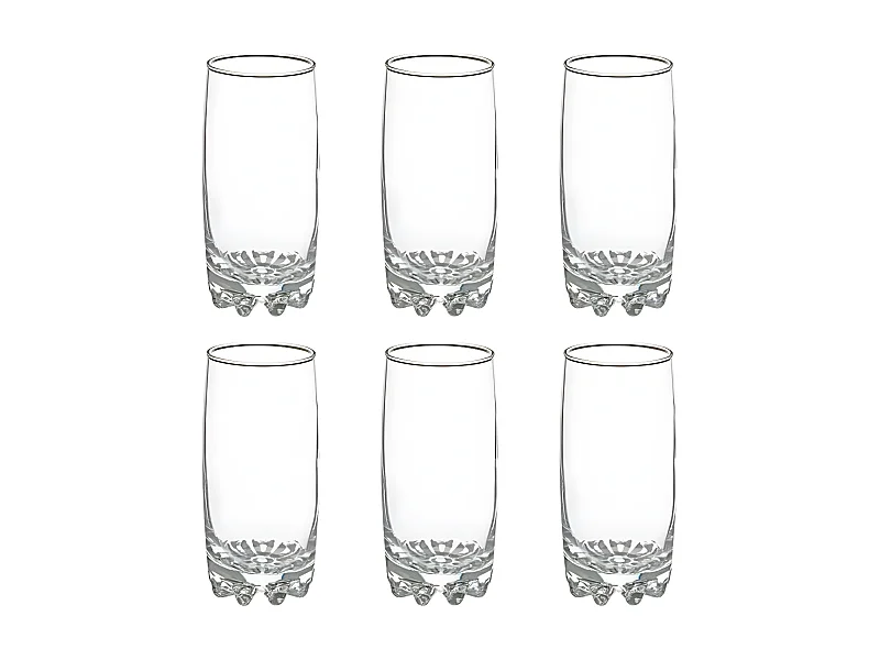 Lot de 6 Gobelets à Eau "Sylvana" 38cl Transparent