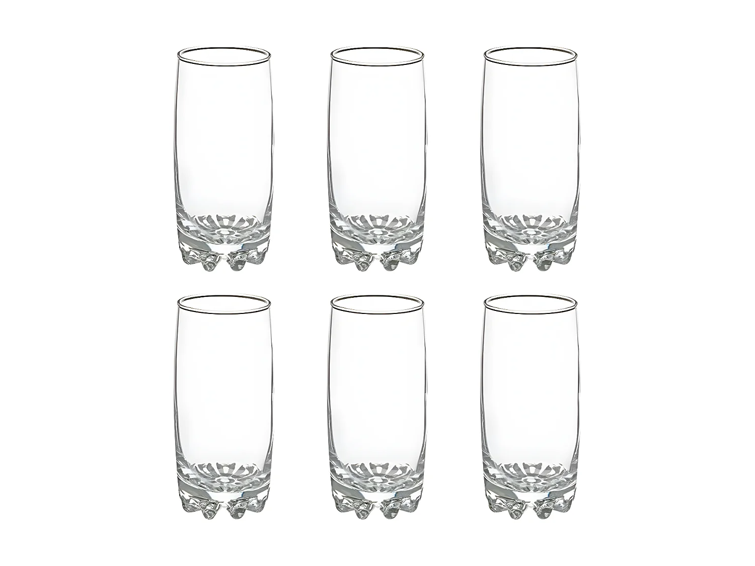 Lot de 6 Gobelets à Eau "Sylvana" 38cl Transparent