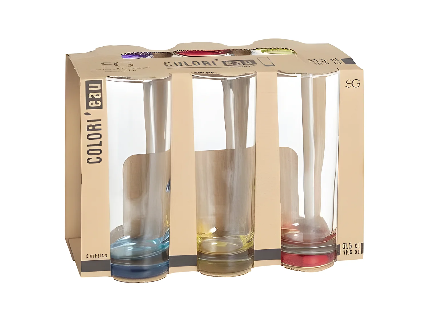 Lot de 6 Verres à Eau "Colori" 31cl Multicolore