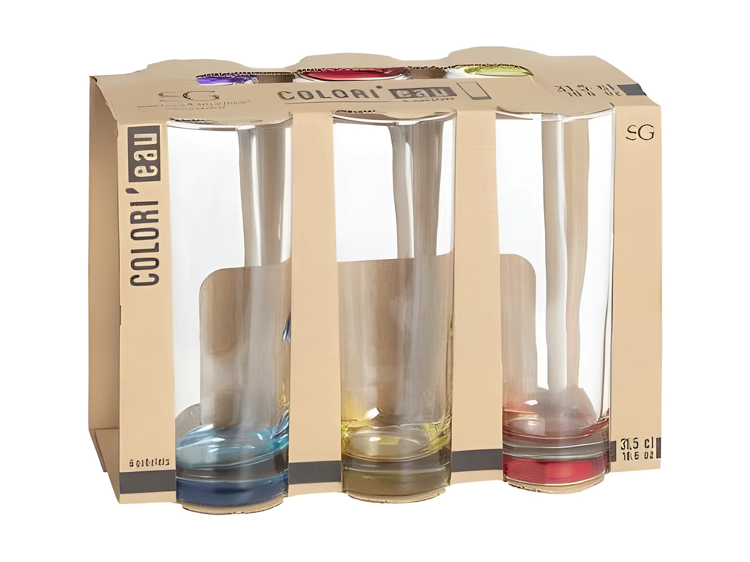 Lot de 6 Verres à Eau "Colori" 31cl Multicolore