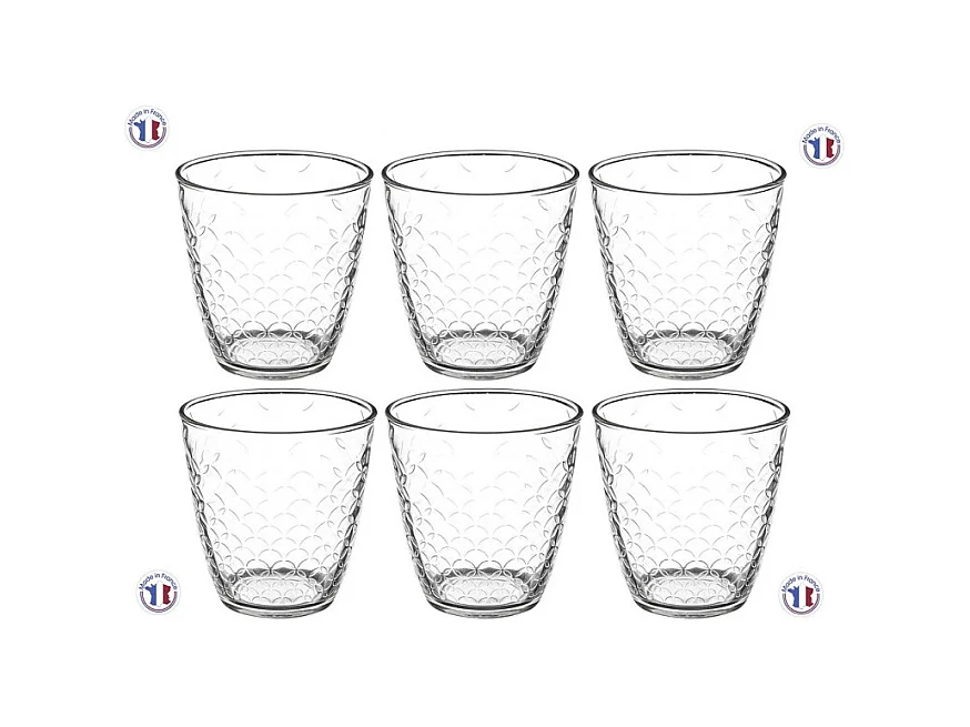 Lot de 6 Gobelets Bas "Rome'Eau" 25cl Transparent