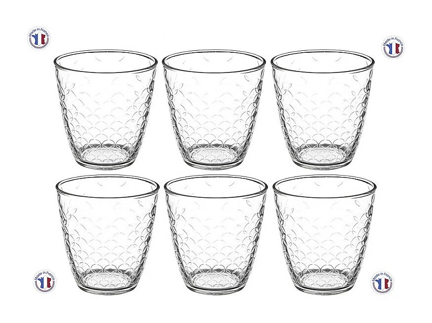 Lot de 6 Gobelets Bas "Rome'Eau" 25cl Transparent
